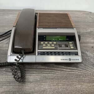 Vtg GE General Electric # 7-4722 Corded Phone Alarm Clock Radio & Manual WORKS